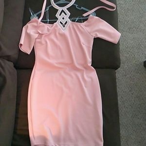 Off the shoulder halter dress